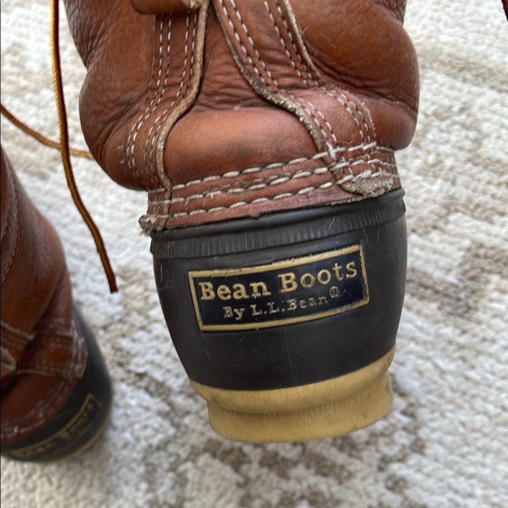 L.L. Bean Brown Leather with Black Rubber Winter Boots - Picture 6 of 9